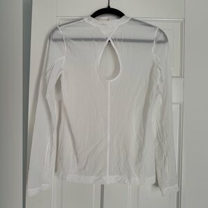 Lululemon White Long Sleeve Women's Mesh Top